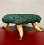 Antique Victorian Western Steer Horn Footstool/Ottoman in Forest Green For Sale In Milwaukee - Image 6 of 18