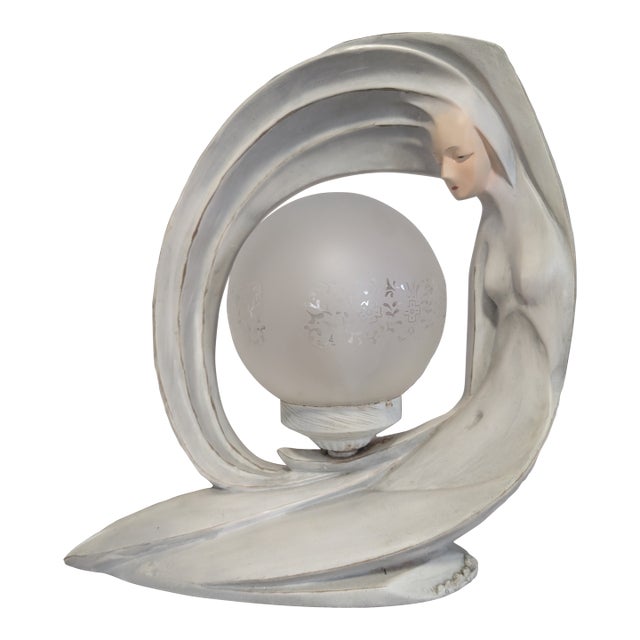Mid 20th Century Art Deco Nude Sculpture Lamp For Sale