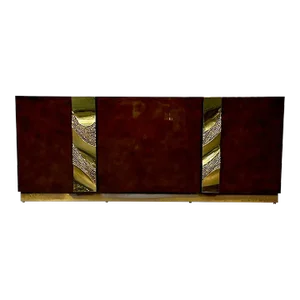Italian Mid-Century Modern Bar / Entertainment Cabinet, Aldo Tura Style, Lacquer