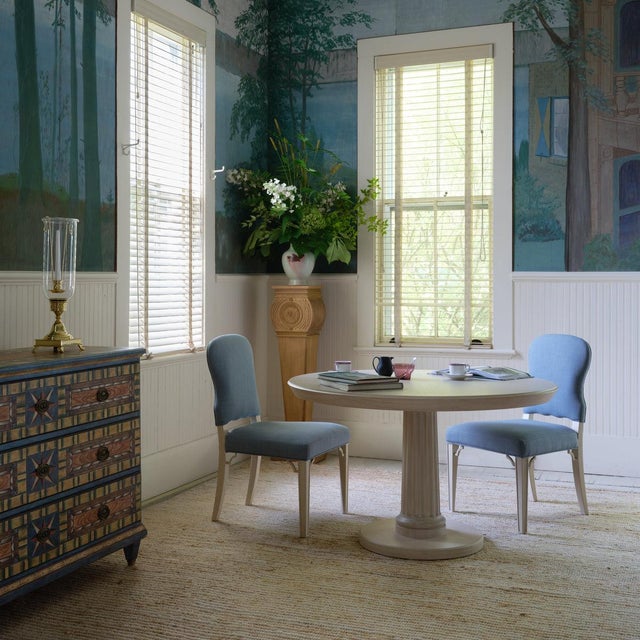 Bunny Williams Home Bunny Williams Home Sienna Dining Chair Alpine White with Aegean Upholstery For Sale - Image 4 of 7