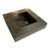 Vintage Brushed Metal Square Catchall Tray With Patina For Sale