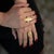 Early 21st Century Vintage Pearl Gold Statement Adjustable Ring, Size 8 For Sale - Image 5 of 9