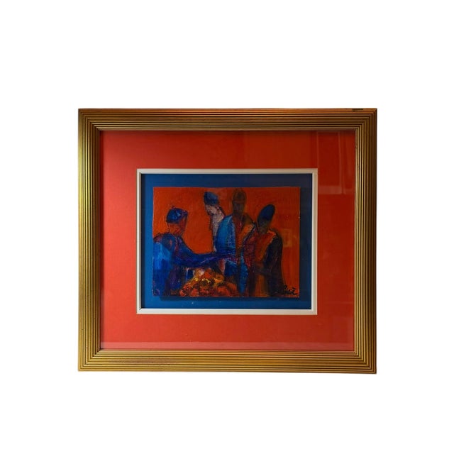 French 1980s French Painting Attributed to C. Poirie For Sale - Image 3 of 4