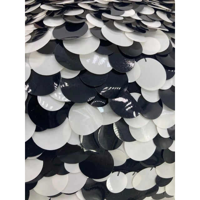 Valentino Valentino Black and White Paillette Sequin Tote For Sale - Image 4 of 12