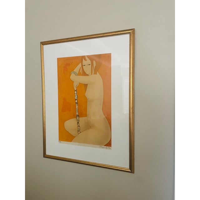 1981 Hand-Signed Lithograph Ea by Alain Bonnefoit | Large Framed French Figurative Nude | Artist’s Proof For Sale - Image 9 of 9
