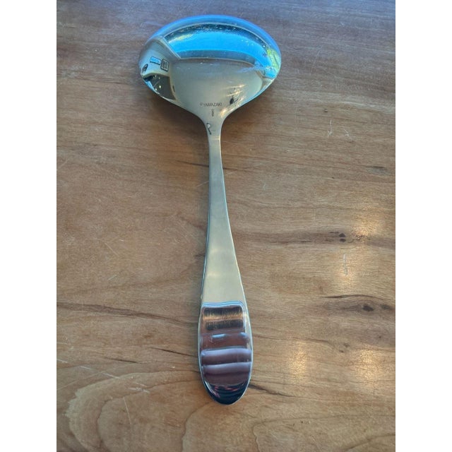 Metal 1980s Yamazaki Stainless Steel 9-inch Round Bowl Serving Spoon For Sale - Image 7 of 7