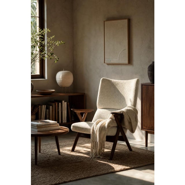 Mid-Century Norwegian Modern Teak and White Bouclé Lounge Chair, 1960s For Sale - Image 13 of 18