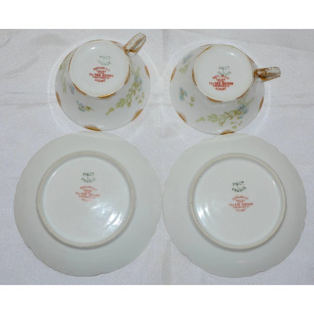 Limoges Haviland H & C Van Heusen Charles Co. New York Pair of Cup and Saucers - Service for 2 For Sale In Nashville - Image 6 of 8