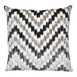 The House of Scalamandré Ankara Pillow, Smoke For Sale