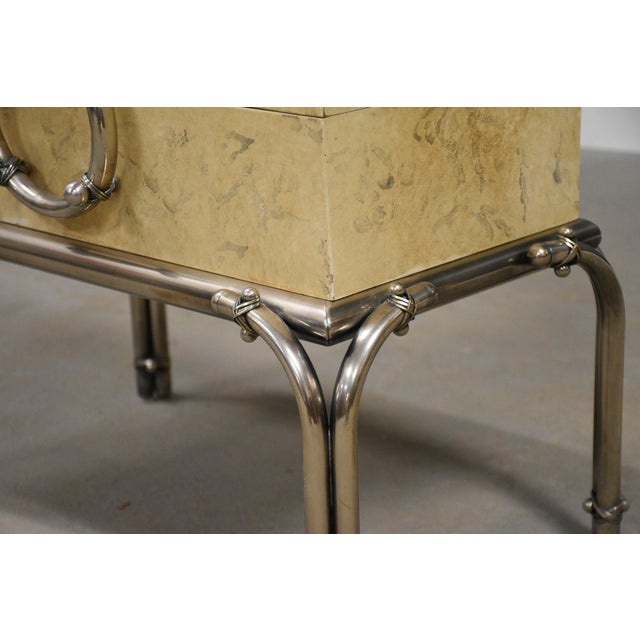 1960s Faux Burl Karl Springer Style Chest For Sale - Image 9 of 12