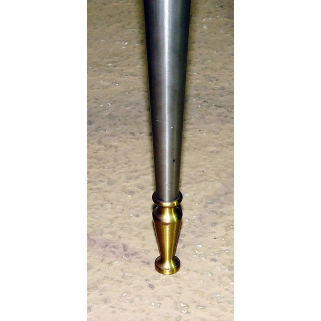 Mid 20th Century Rare Square Steel Brass French Directoire John Vesey Style Coffee Cocktail Table For Sale - Image 5 of 11