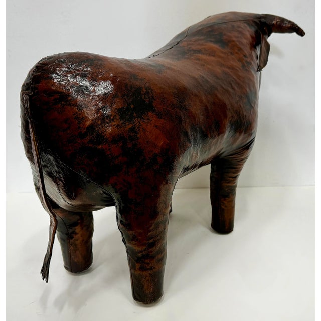 Animal Skin 1960s Mid-Century Dimitri Omersa for Valenti Home Bull Ottoman For Sale - Image 7 of 9