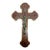 Antique 1800's French Bronze Patinated Metal Inlaid Wood Wall Crucifix Cross For Sale