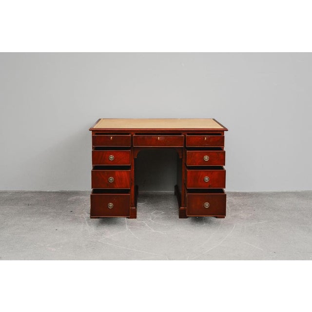 Vintage English Mahogany Desk, 20th Century For Sale - Image 3 of 18