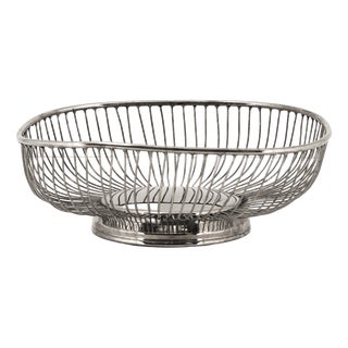 Mid-Century Modern Silver-Plated Wire Basket, 1950s For Sale