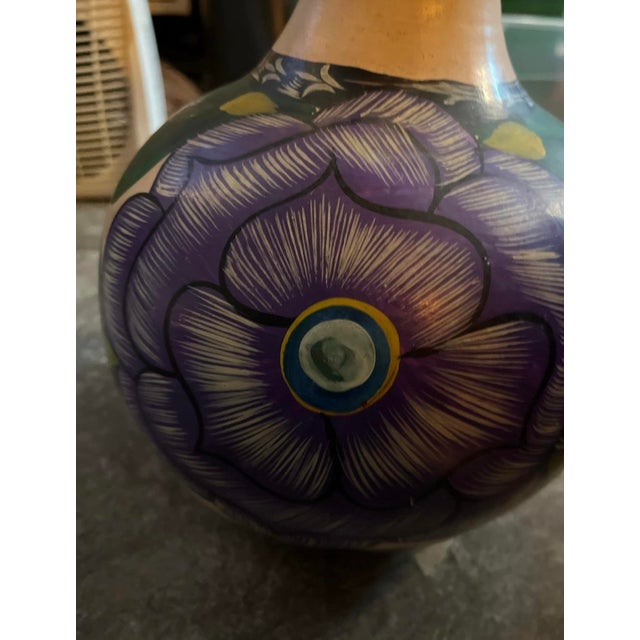 Mexican Handpainted Mexican Style Decorative Vase For Sale - Image 3 of 5