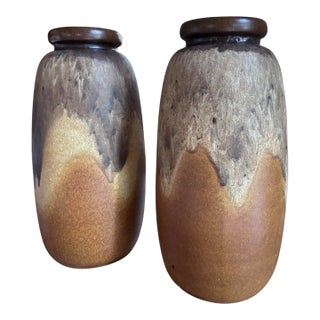 Pair of Fat Lava Pottety Floor Vases by Scheurich Keramik West 284-53 For Sale