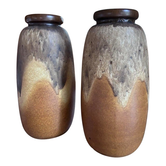 Pair of Fat Lava Pottety Floor Vases by Scheurich Keramik West 284-53 For Sale