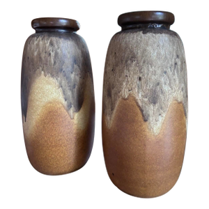 Pair of Fat Lava Pottety Floor Vases by Scheurich Keramik West 284-53