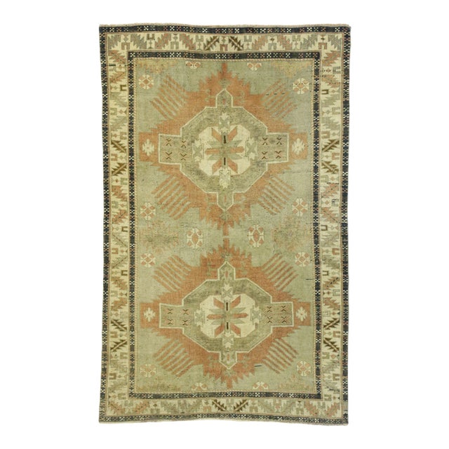 Mid 20th Century Vintage Turkish Oushak Rug 03'11 X 06'02 For Sale