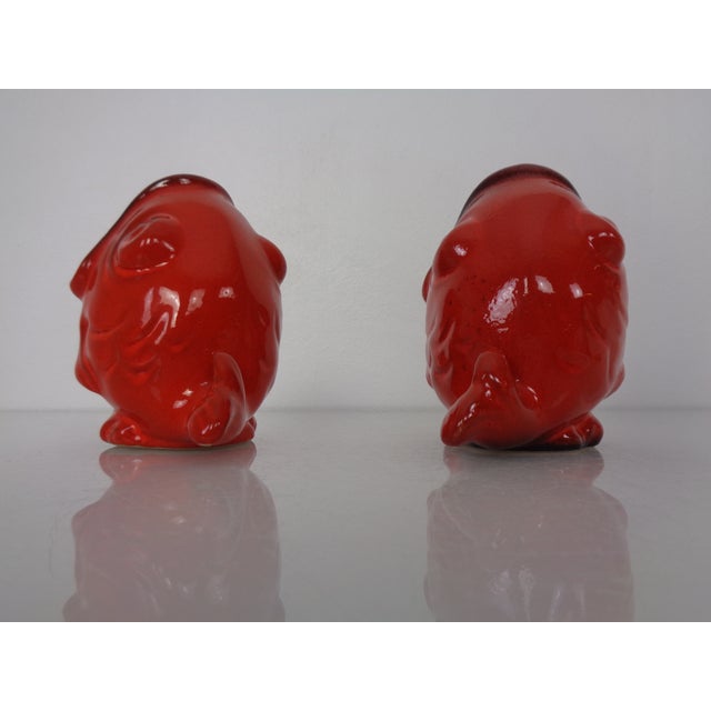 Ceramic Red Ceramic Fish Ashtrays, Germany, 1970s, Set of 2 For Sale - Image 7 of 14