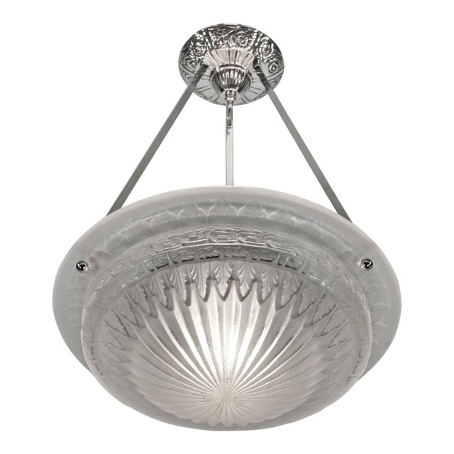 French Art Deco Pendant Light by Charles Schneider 1930 France For Sale