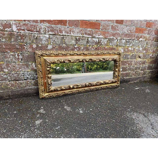 Italian Carved Wood and Gesso Gilt Ornate Mirror For Sale - Image 6 of 7