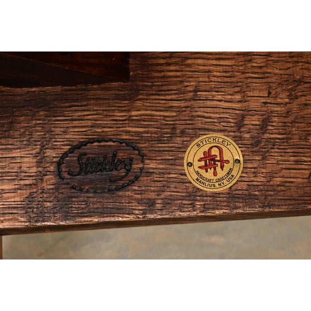 Stickley Mission Oak Arts & Crafts Reclining Morris Lounge Chair With Ottoman For Sale - Image 12 of 13