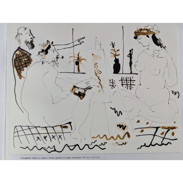 Pablo Picasso, The Artist Studio, Color Lithograph, 1966 For Sale