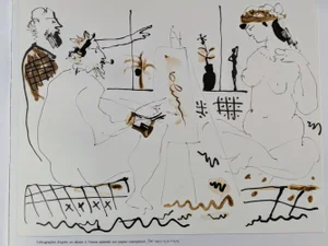 Pablo Picasso, The Artist Studio, Color Lithograph, 1966