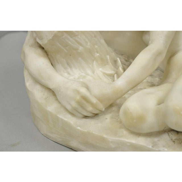 Stephan Abel Sinding (1846-1922) "Lovers Couple" Alabaster Marble Sculpture For Sale - Image 9 of 18
