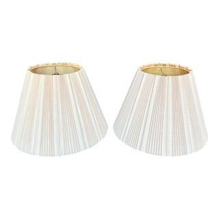 Vintage Pleated Lamp Shades - A Pair For Sale