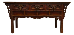 Antique 19th Century Solid Elm Altar Console Table