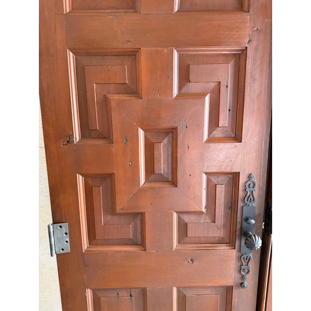 Wood A Pair of Arched Paneled Church Doors For Sale - Image 7 of 12