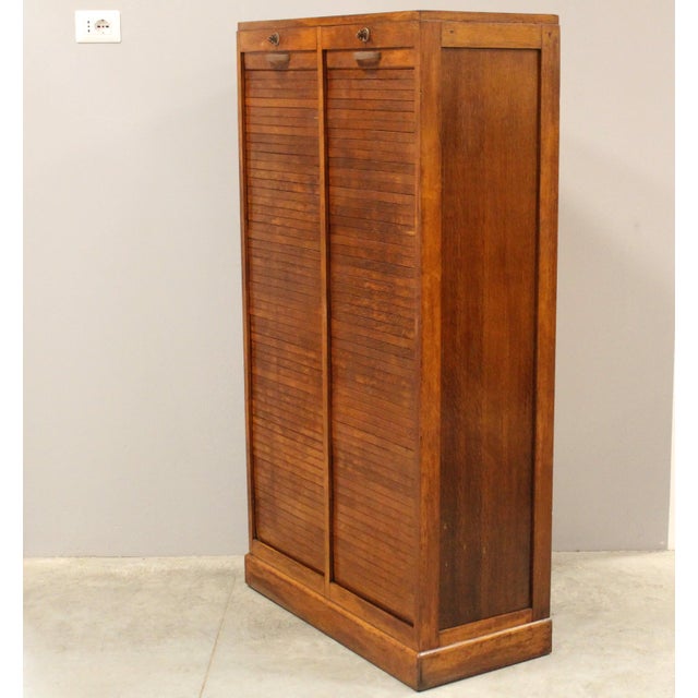 Vintage Filing Cabinet in Oak, 1930s For Sale - Image 4 of 11