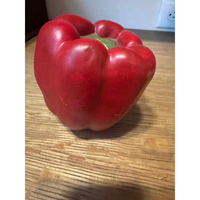 American Mary Kirk Kelly Trompe L’Oeil Ceramic Red Bell Pepper Sculpture For Sale - Image 3 of 9
