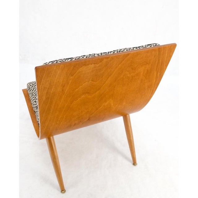 Mid-Century Modern Bent Plywood Scoop Shape Chair & Ottoman on Dowel Legs Mint For Sale - Image 15 of 18