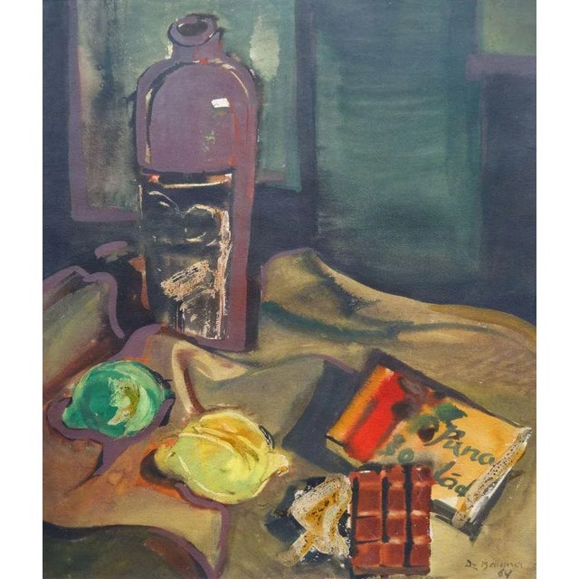 Still life with balsam, chocolate and lemon. 1969. Paper, watercolor, 54x46 cm dzidra bauma (1930) dzidra bauma works in...