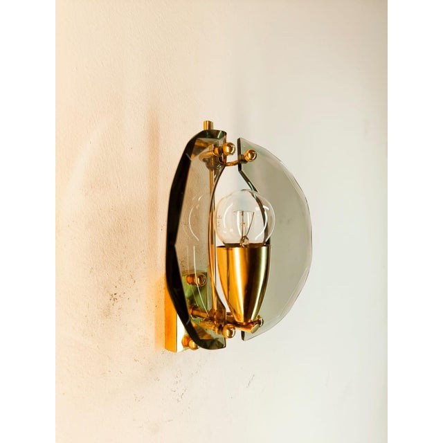 Brass Wall Light with Double Glass For Sale - Image 6 of 15
