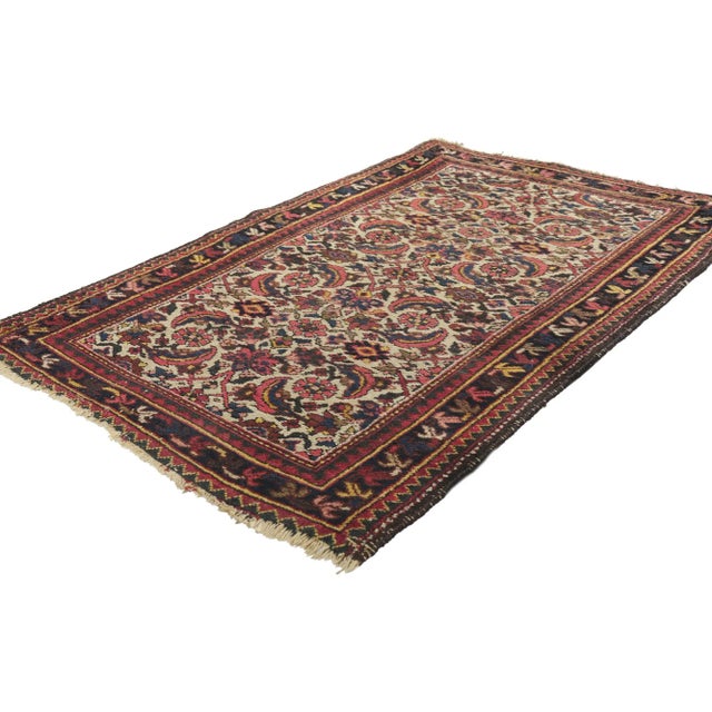 78419 Antique Persian Hamadan Rug, 02'07 x 04'00. With its effortless beauty and timeless design, this hand-knotted wool...