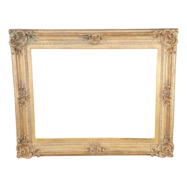 Vintage Gold Ornate Baroque Rococo Picture Art Mirror Frame Fits 30" X 40" For Sale