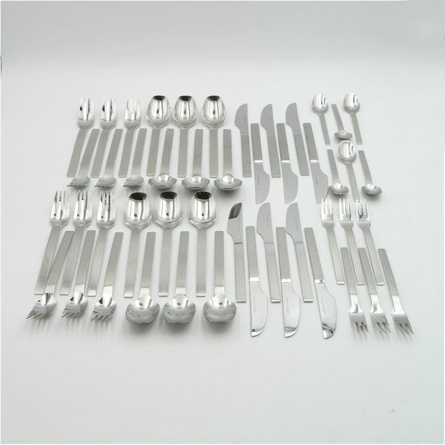 Mid-Century Modern Stainless Steel Cutlery Set for 6 People by Rosenthal, Model Titan, 1960s, Set of 48 For Sale - Image 3 of 16