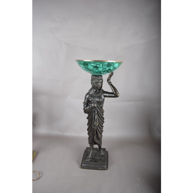 Egyptian Revival Female Figure in Patinated Metal, 1920s For Sale - Image 12 of 15
