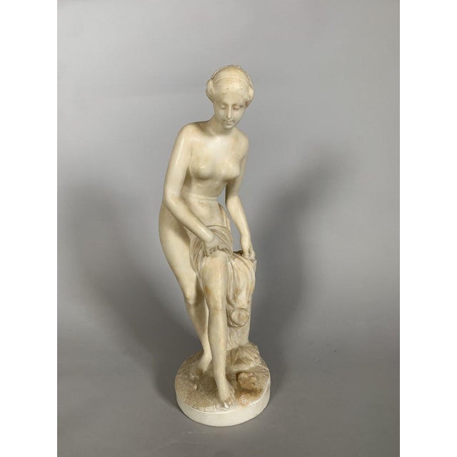 19th Century Alabaster Sculpture Diane Au Bain After Falconet (1716-1791) 19th Century For Sale - Image 5 of 8