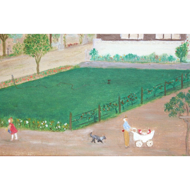 Rustic "Once Upon a Time" Mid Century Figurative Landscape For Sale - Image 3 of 4