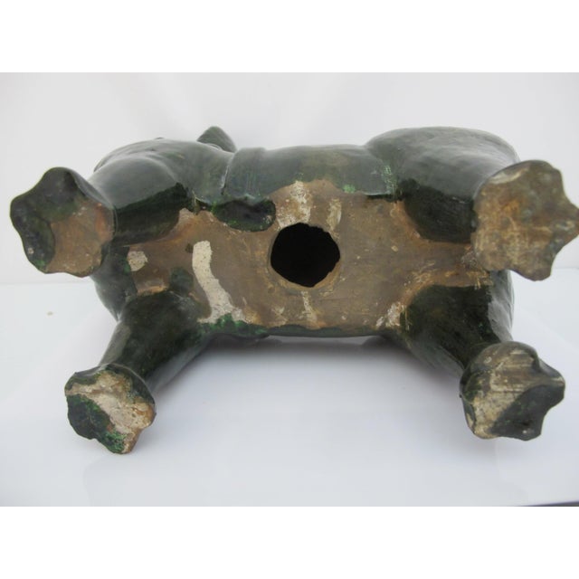 Chinese Green Glazed Dog Han Style Pottery Tomb Guardian Sculpture For Sale - Image 13 of 13