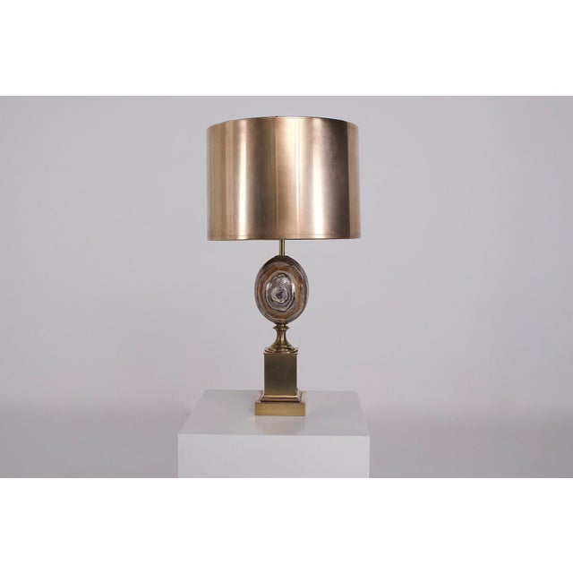 Mid-Century Modern Vintage Table Lamp in Onyx from Maison Charles Paris, 1970s For Sale - Image 3 of 12