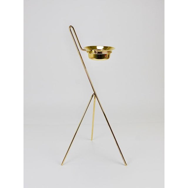 Goldenrod Brass Standing Floor Ashtray by Carl Auböck, Austria, 1950s For Sale - Image 8 of 18