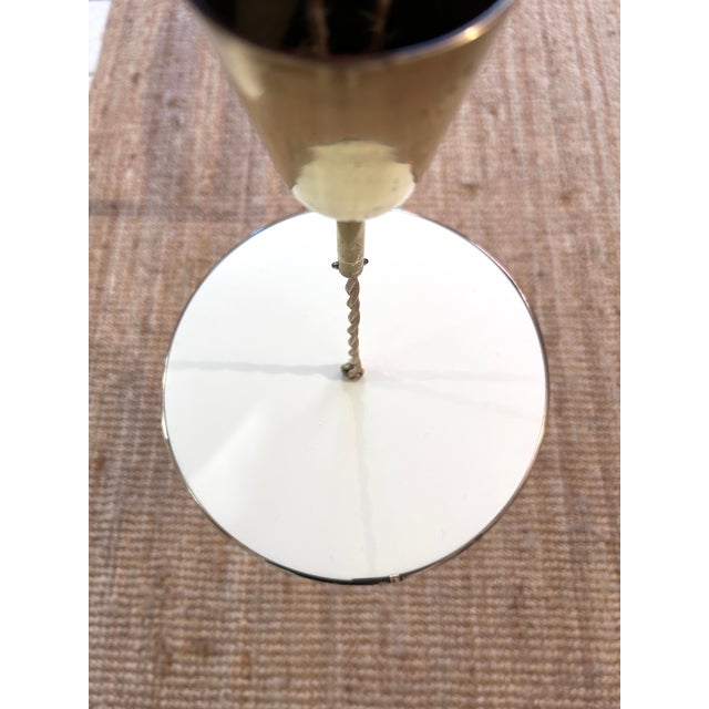 Mid-Century Pendant Light in Brass and Opaline Glass, 1950s For Sale - Image 4 of 7