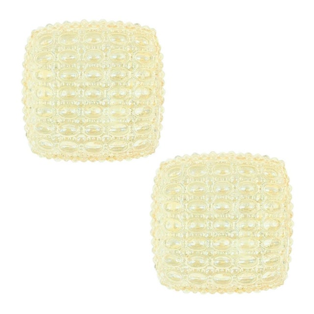Mid-Century Modern Amber Bubble Glass Wall Lamps by Helena Tynell for Limburg, Germany, 1970s, Set of 2 For Sale - Image 12 of 12